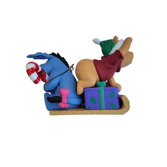 Vintage Winnie the Pooh & Eeyore Christmas Ornament on Sled Disney 2000s - Picture 6 of 10